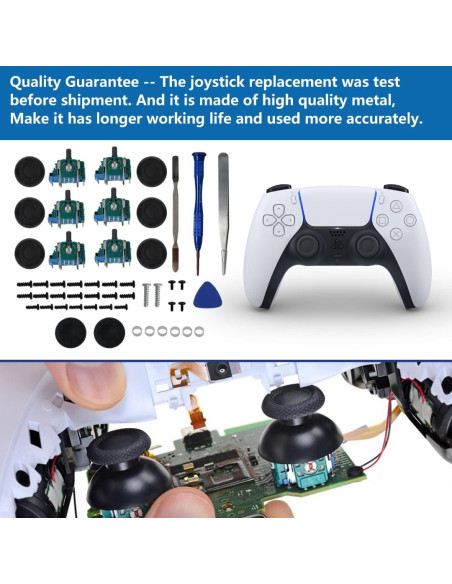 6 Joysticks Analógicos 3D Reemplazo PS5 Bedaily con Kit