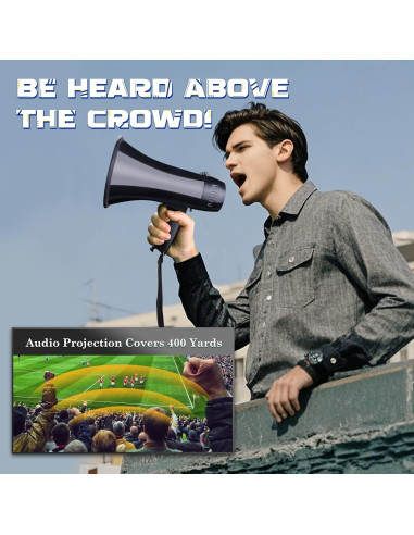 Megáfono Portátil MyMealivos 20W con Sirena y Control de Volumen