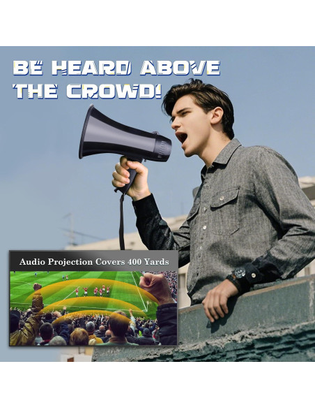 Megáfono Portátil MyMealivos 20W con Sirena y Control de Volumen