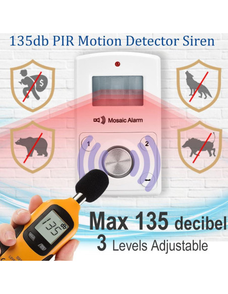 Alarma de Movimiento Mosaic 135dB Inalámbrica con Teclado