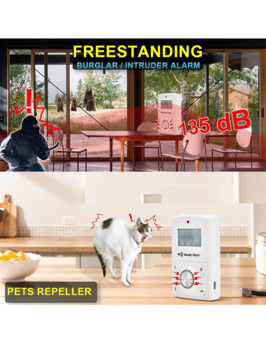 Alarma de Movimiento Mosaic 135dB Inalámbrica con Teclado