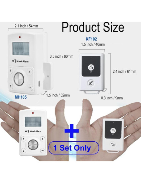 Alarma de Movimiento Mosaic 135dB Inalámbrica con Teclado