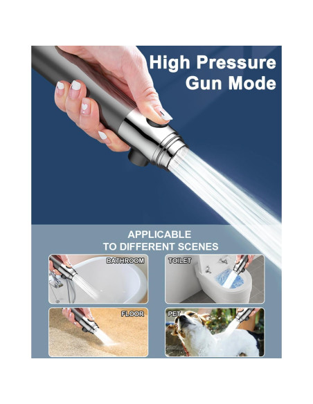 Cabezal de Ducha Alta Presión WPARHUS 4 Modos 1.5M Filtrado