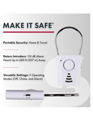 Alarma de Manija de Puerta SABRE 110dB Inalámbrica Seguridad