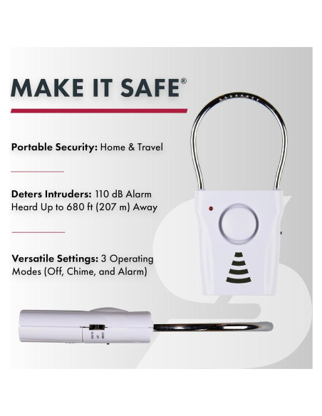 Alarma de Manija de Puerta SABRE 110dB Inalámbrica Seguridad