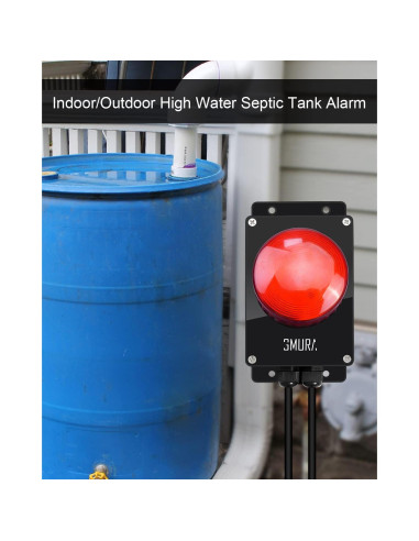 Alarma de Agua Alta GMURA 110dB con Luz LED y Flotador 3.05m