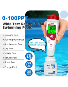Medidor de pH y Salinidad GIDIGI 5 en 1 para Piscinas 2