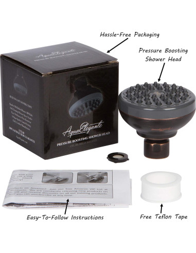 Cabezal de Ducha Aqua Elegante Aumento de Presión 9.5 L/min