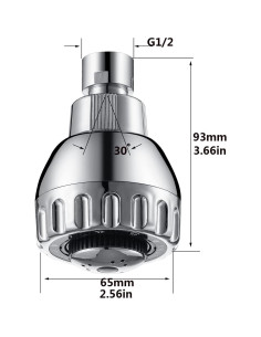 Cabezal de Ducha Alta Presión Techzm 3 Configuraciones Cromo 2