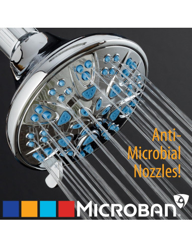 Cabezal de Ducha AquaDance 5504 4" Antimicrobiano 6 Configuraciones