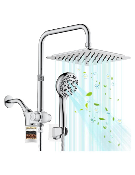 Cabezal de Ducha Filtrado VXV 10 Pulgadas Doble con Manguera Cabezal de Ducha Filtrado VXV 10 Pulgadas Doble con Manguera