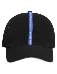 Gorra de Correr Unisex Peloton Negra con Detalles Perforados