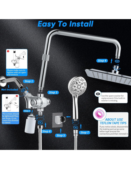 Cabezal de Ducha Filtrado VXV 10 Pulgadas Doble con Manguera Cabezal de Ducha Filtrado VXV 10 Pulgadas Doble con Manguera