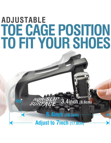 Pedales de Bicicleta Estacionaria MARQUE MCT-08 con Jaula para Dedos