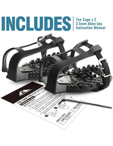 Pedales de Bicicleta Estacionaria MARQUE MCT-08 con Jaula para Dedos