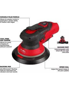 Lijadora Orbital Aleatoria Milwaukee M12 FUEL 6" 3/32" Herramienta Desnuda 2