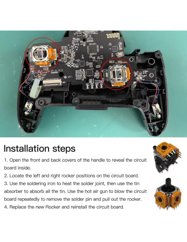 5 Módulos Joystick 3D Reemplazo para Controlador PS5 USonline911