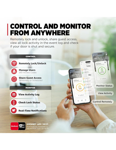 Cerradura Inteligente Kwikset Halo Select Wi-Fi Negro Mate