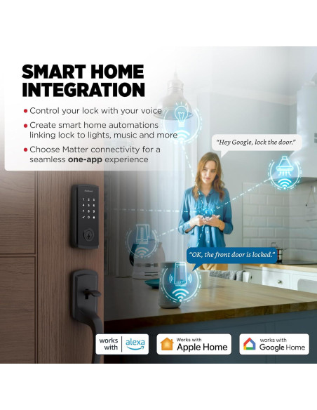 Cerradura Inteligente Kwikset Halo Select Wi-Fi Negro Mate