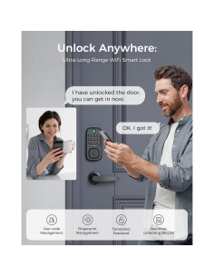 Cerradura Inteligente Biométrica LNDU WL01 Wi-Fi con Manija 2