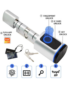 Cerradura Inteligente Biométrica JSHYGOUP Plata para Puertas 2