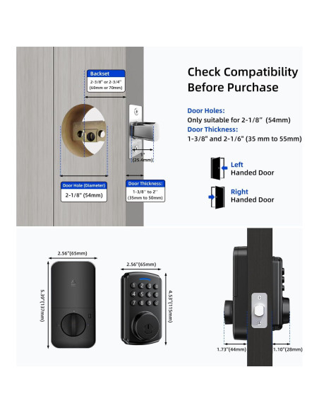 Cerradura Inteligente Relihom RMD01 Wi-Fi Control Remoto