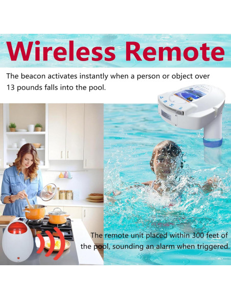 Alarma de Piscina Inalámbrica Luckyclover 85dB - Detección de Agua