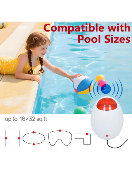 Alarma de Piscina Inalámbrica Luckyclover 85dB - Detección de Agua