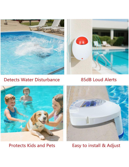Alarma de Piscina Inalámbrica Luckyclover 85dB - Detección de Agua