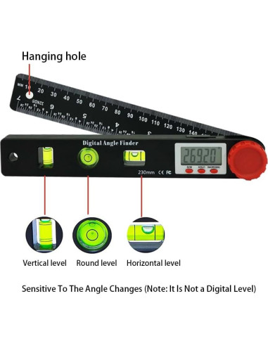 Buscador de Ángulo Digital NORTOOLS 0-360 LCD 7"