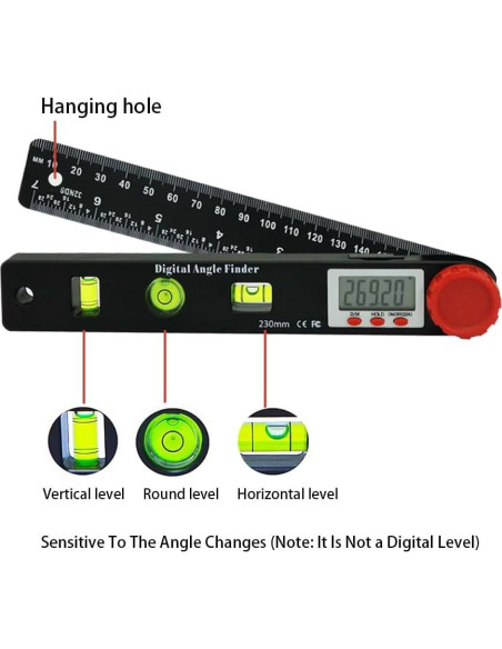 Buscador de Ángulo Digital NORTOOLS 0-360 LCD 7"