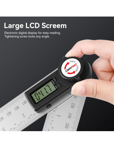 Buscador de Ángulo Digital GemRed 82305 Acero Inoxidable 200mm