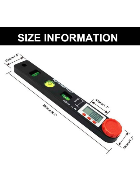Buscador de Ángulo Digital NORTOOLS 0-360 LCD 7"