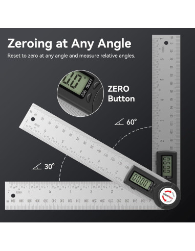 Buscador de Ángulo Digital GemRed 82305 Acero Inoxidable 200mm