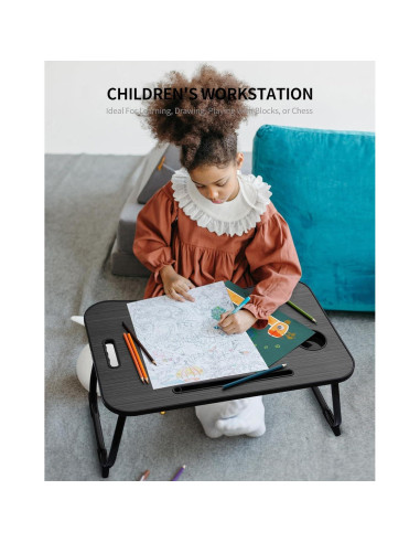 Escritorio Plegable para Laptop ZEAPTAC Negro 60x40cm