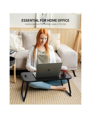 Escritorio Plegable para Laptop ZEAPTAC Negro 60x40cm