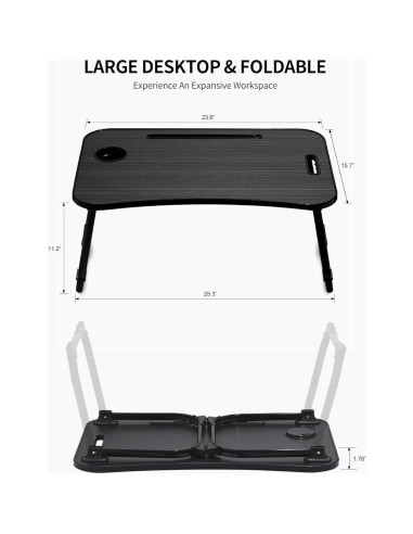 Escritorio Plegable para Laptop ZEAPTAC Negro 60x40cm