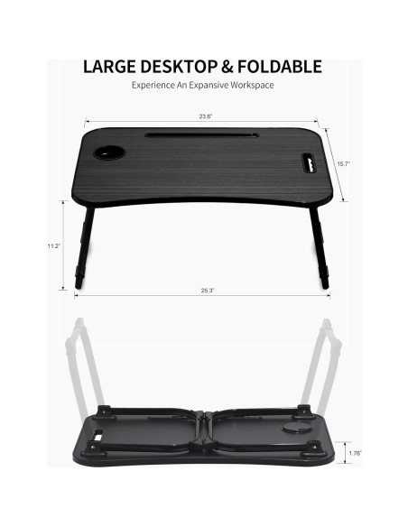 Escritorio Plegable para Laptop ZEAPTAC Negro 60x40cm