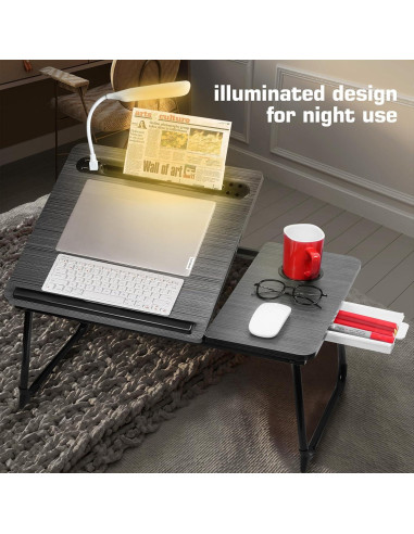 Escritorio Ajustable CloudTrip Plus XL con Luz LED y Cajón