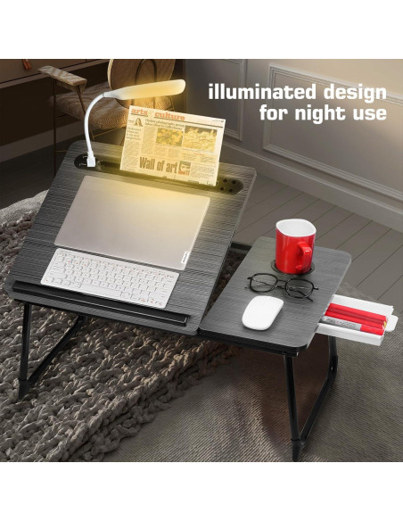 Escritorio Ajustable CloudTrip Plus XL con Luz LED y Cajón