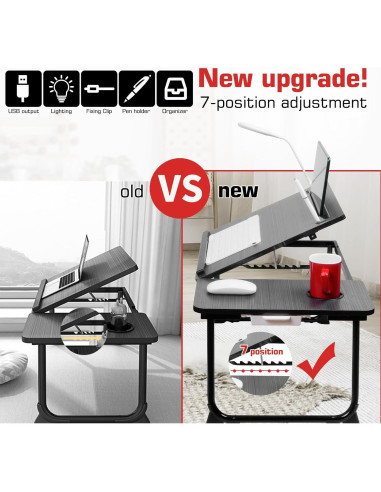 Escritorio Ajustable CloudTrip Plus XL con Luz LED y Cajón