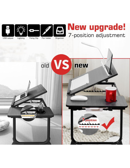 Escritorio Ajustable CloudTrip Plus XL con Luz LED y Cajón