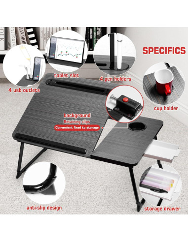 Escritorio Ajustable CloudTrip Plus XL con Luz LED y Cajón