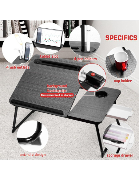 Escritorio Ajustable CloudTrip Plus XL con Luz LED y Cajón