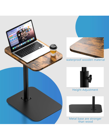 Mesa Lateral Ajustable HzTinT con Base de Metal y Diseño C