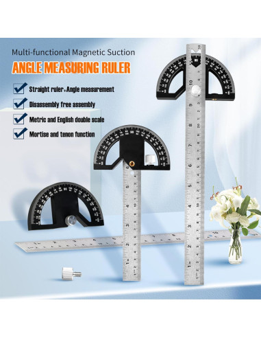 Regla de Ángulo Kurras 30.4 cm para Carpintería y Construcción