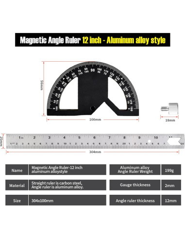 Regla de Ángulo Kurras 30.4 cm para Carpintería y Construcción