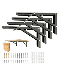 Soportes de Estante Plegables Medach 30 cm Alta Resistencia 4 Pcs