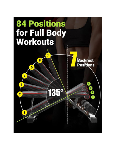 Banca de Pesas Ajustable Yoleo para Entrenamiento en Casa