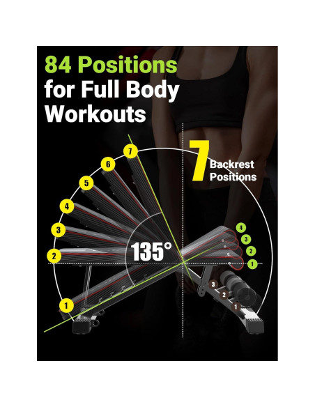 Banca de Pesas Ajustable Yoleo para Entrenamiento en Casa